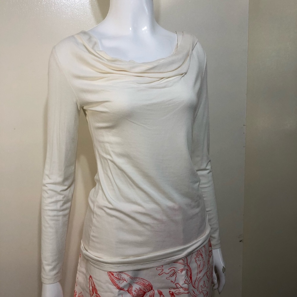 Tahari NWT cream drapped neck women’s top size XS